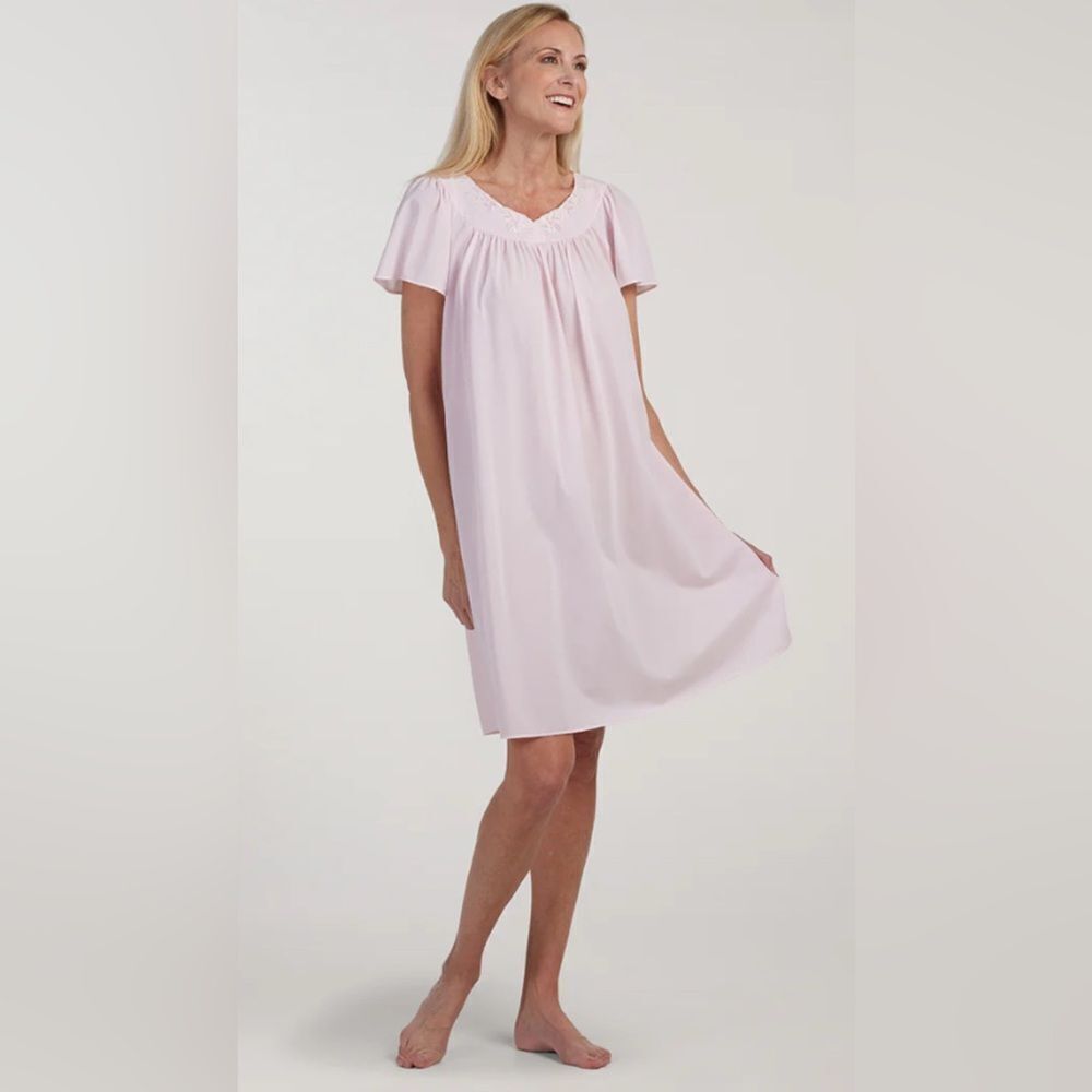 Miss Elaine Pink Nylon Nightgown Size Small